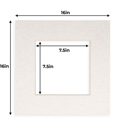 White Linen Canvas Precut Acid-Free Matboard Set with Clear Bag & Backing