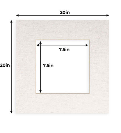 Pack of 25 White Linen Canvas Precut Acid-Free Matboards