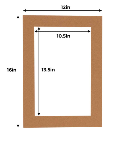 Pack of 25 Aged Oak Brown Precut Acid-Free Matboards