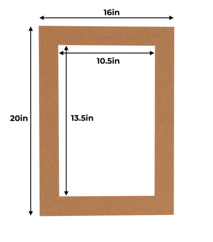 Pack of 10 Aged Oak Brown Precut Acid-Free Matboards