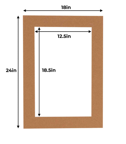 Pack of 10 Aged Oak Brown Precut Acid-Free Matboards