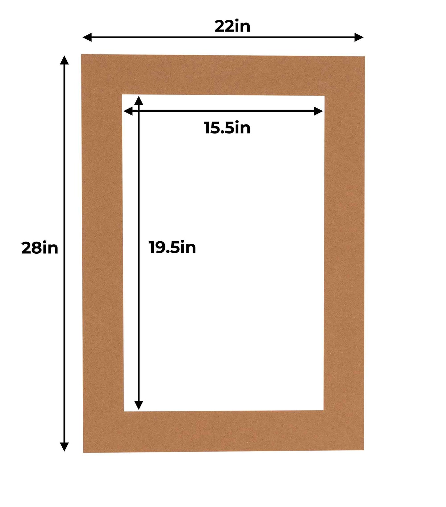 Pack of 10 Aged Oak Brown Precut Acid-Free Matboards