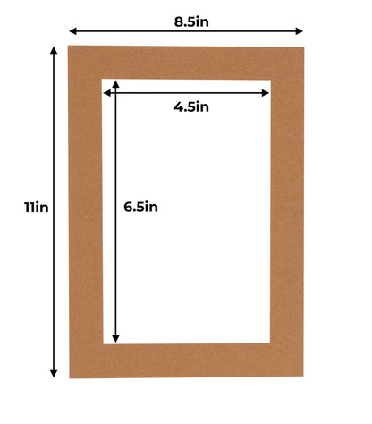 Pack of 10 Aged Oak Brown Precut Acid-Free Matboards