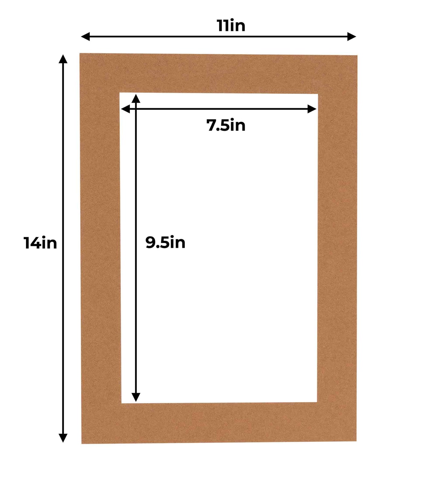 Pack of 25 Aged Oak Brown Precut Acid-Free Matboards