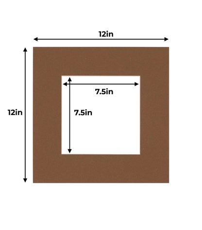 Pack of 10 Aged Oak Brown Precut Acid-Free Matboards