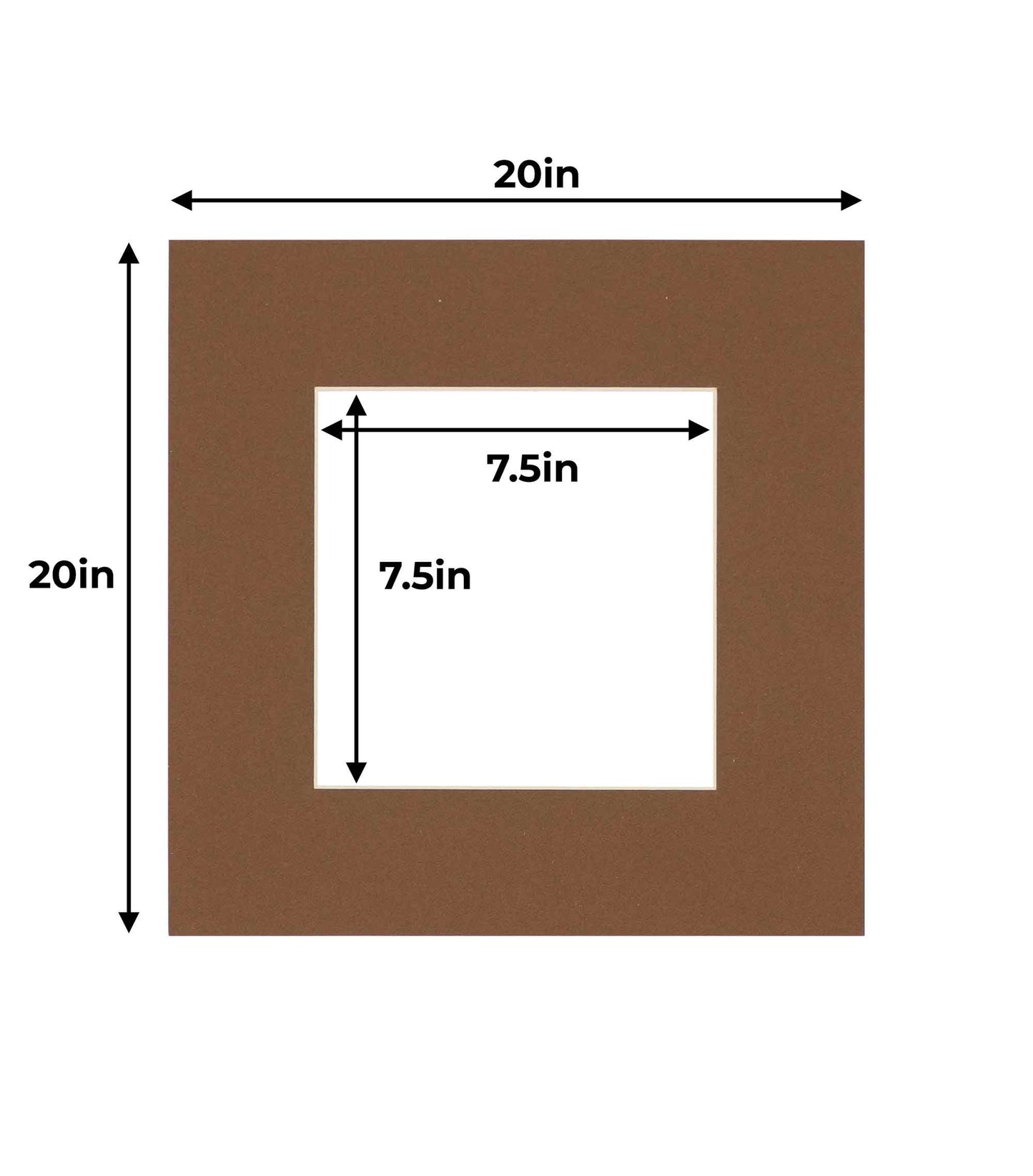 Pack of 10 Aged Oak Brown Precut Acid-Free Matboard Set with Clear Bags & Backings