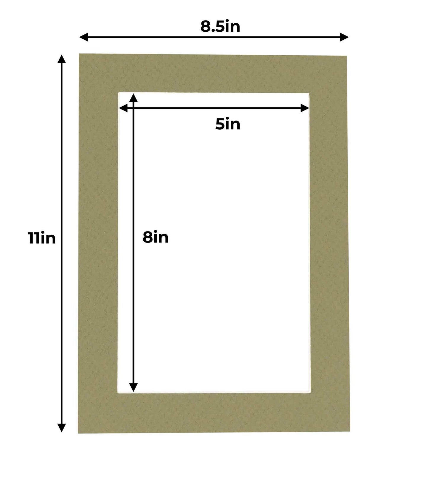 Pack of 10 Valley Green Precut Acid-Free Matboard Set with Clear Bags & Backings