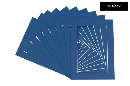 Pack of 25 Royal Blue Precut Acid-Free Matboards