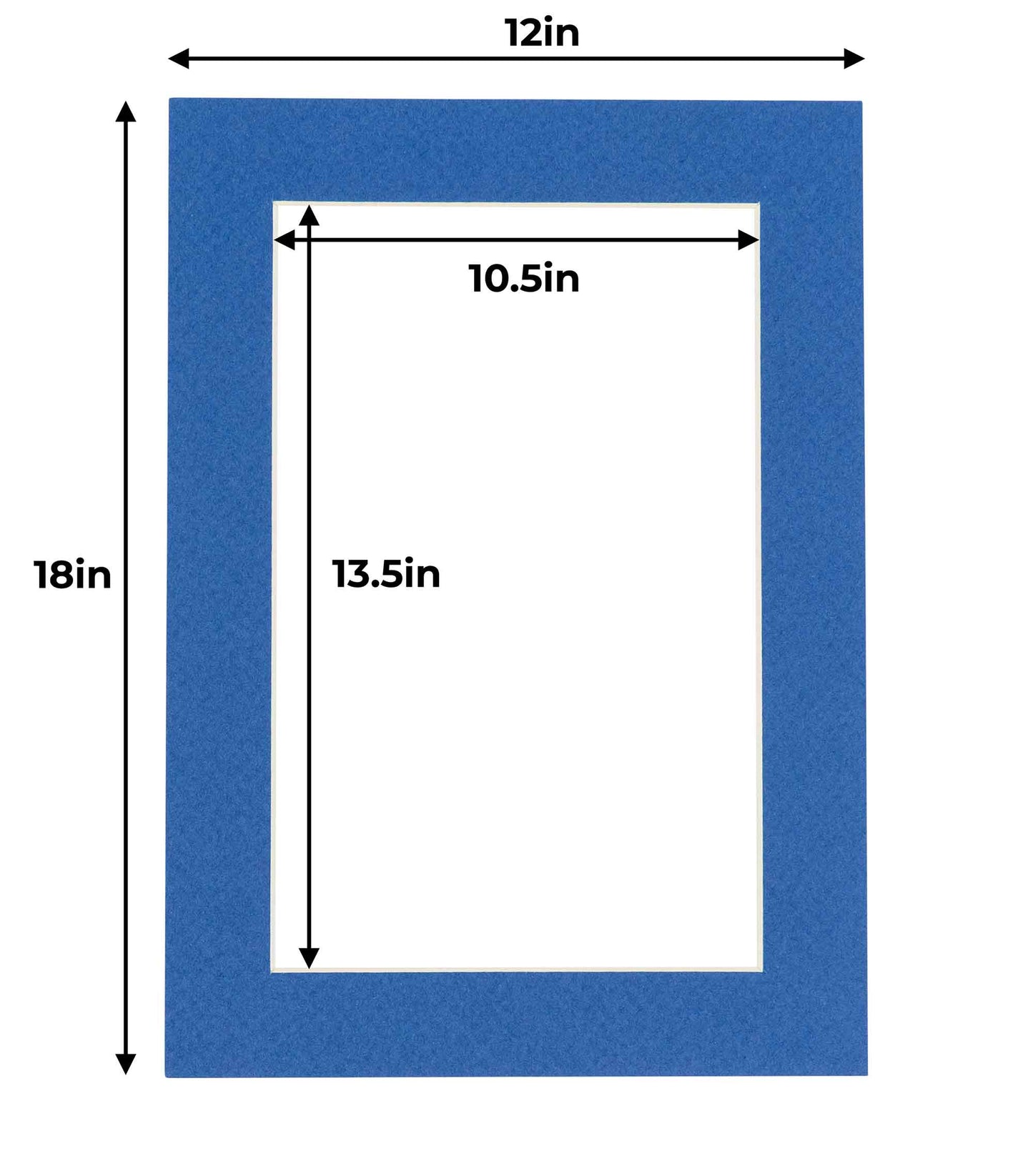 Pack of 25 Royal Blue Precut Acid-Free Matboard Set with Clear Bags & Backings