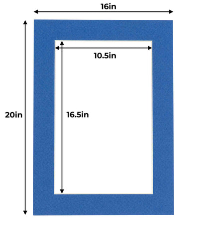 Pack of 25 Royal Blue Precut Acid-Free Matboard Set with Clear Bags & Backings