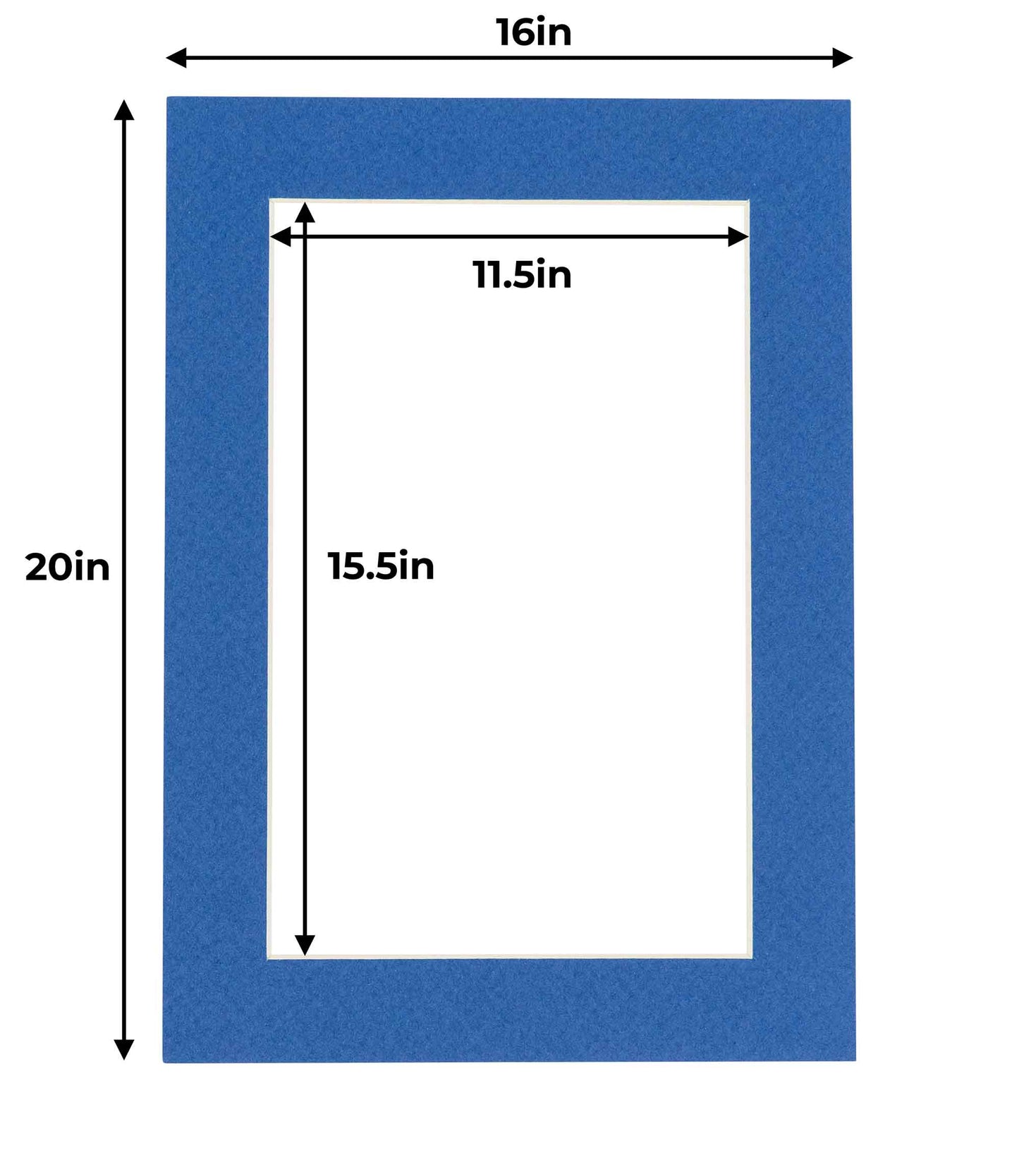 Pack of 25 Royal Blue Precut Acid-Free Matboard Set with Clear Bags & Backings