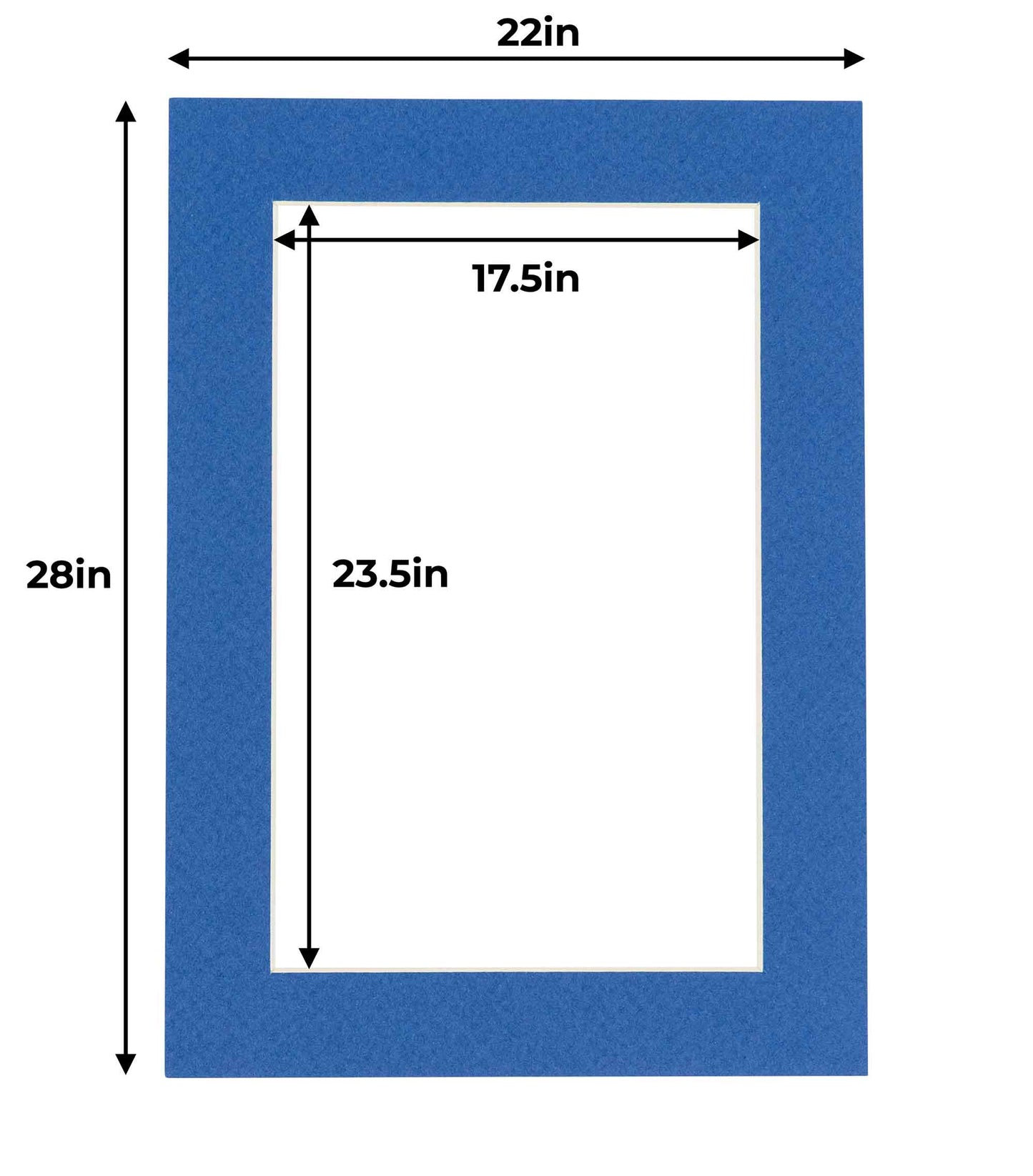 Pack of 25 Royal Blue Precut Acid-Free Matboard Set with Clear Bags & Backings