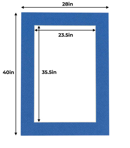 Pack of 10 Royal Blue Precut Acid-Free Matboards