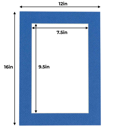 Pack of 10 Royal Blue Precut Acid-Free Matboards