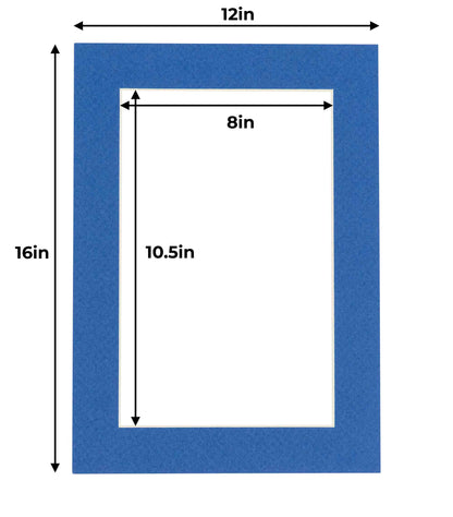 Pack of 25 Royal Blue Precut Acid-Free Matboard Set with Clear Bags & Backings