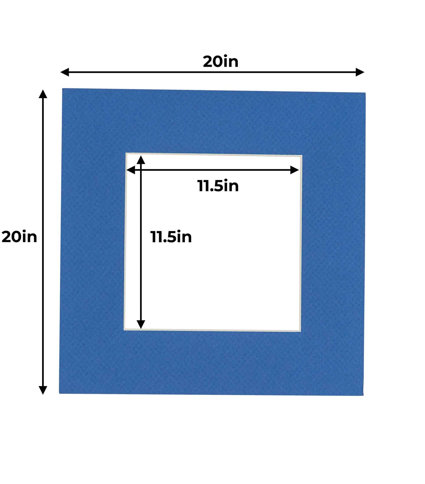 Pack of 25 Royal Blue Precut Acid-Free Matboard Set with Clear Bags & Backings