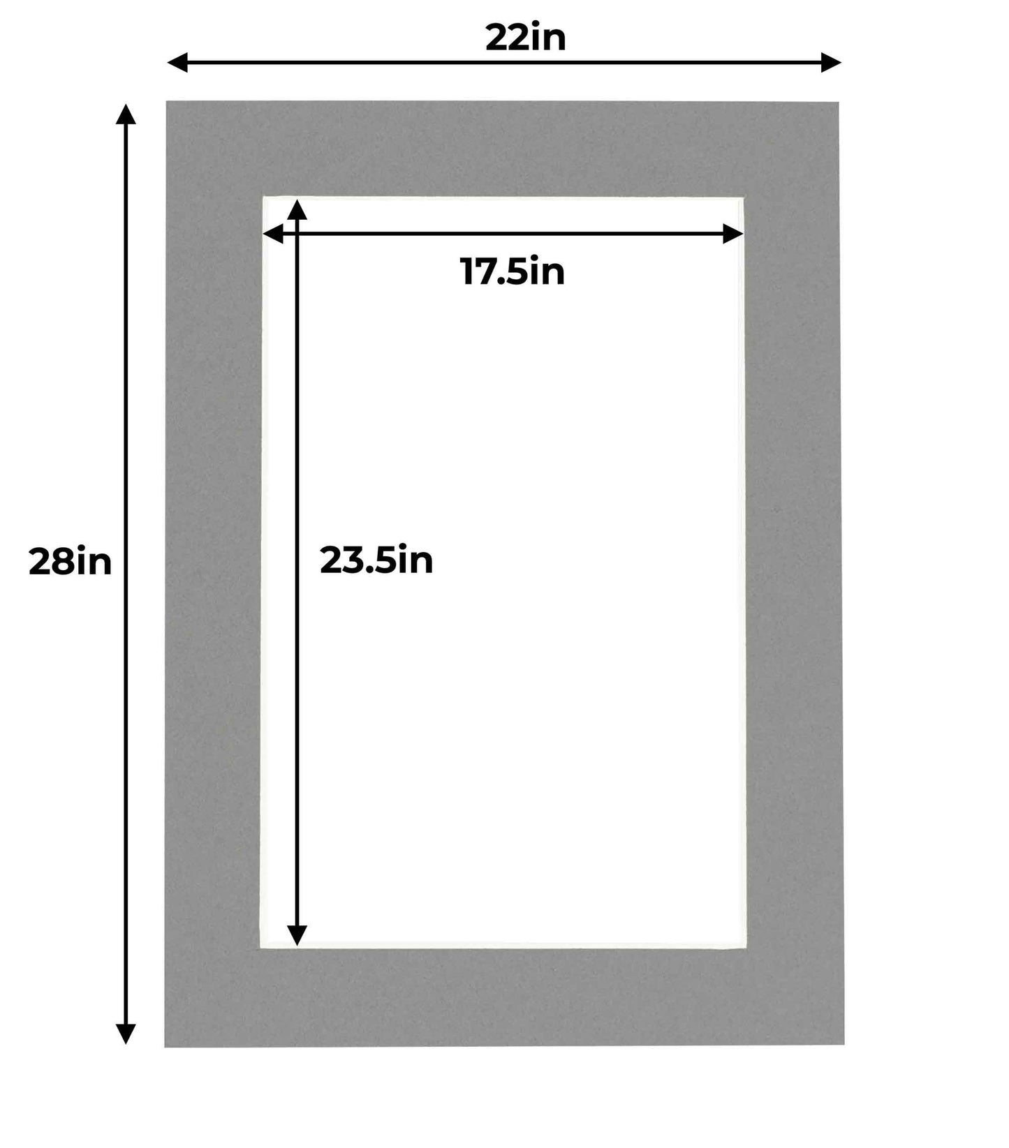 Pack of 10 Mid Grey Precut Acid-Free Matboards