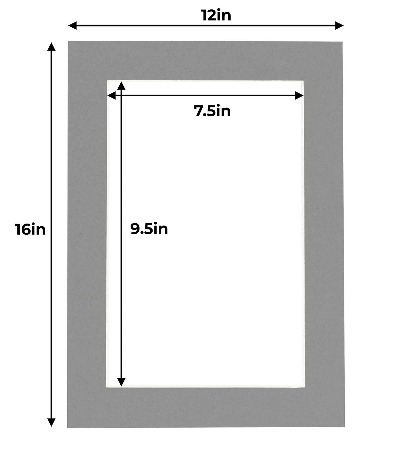 Pack of 10 Mid Grey Precut Acid-Free Matboards