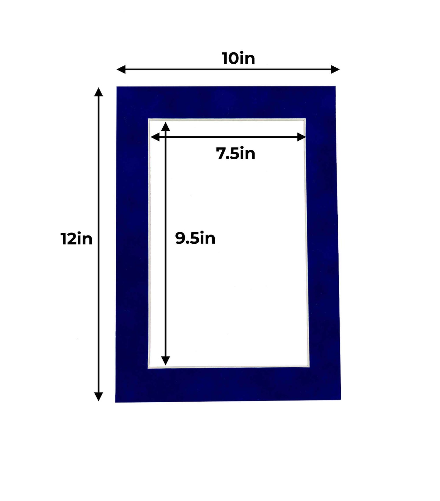 Pack of 25 Royal Blue Suede Precut Acid-Free Matboard Set with Clear Bags & Backings