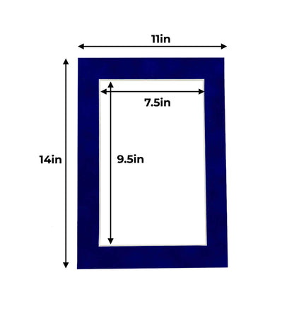 Pack of 10 Royal Blue Suede Precut Acid-Free Matboards