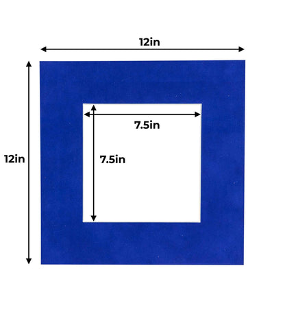 Pack of 10 Royal Blue Suede Precut Acid-Free Matboard Set with Clear Bags & Backings