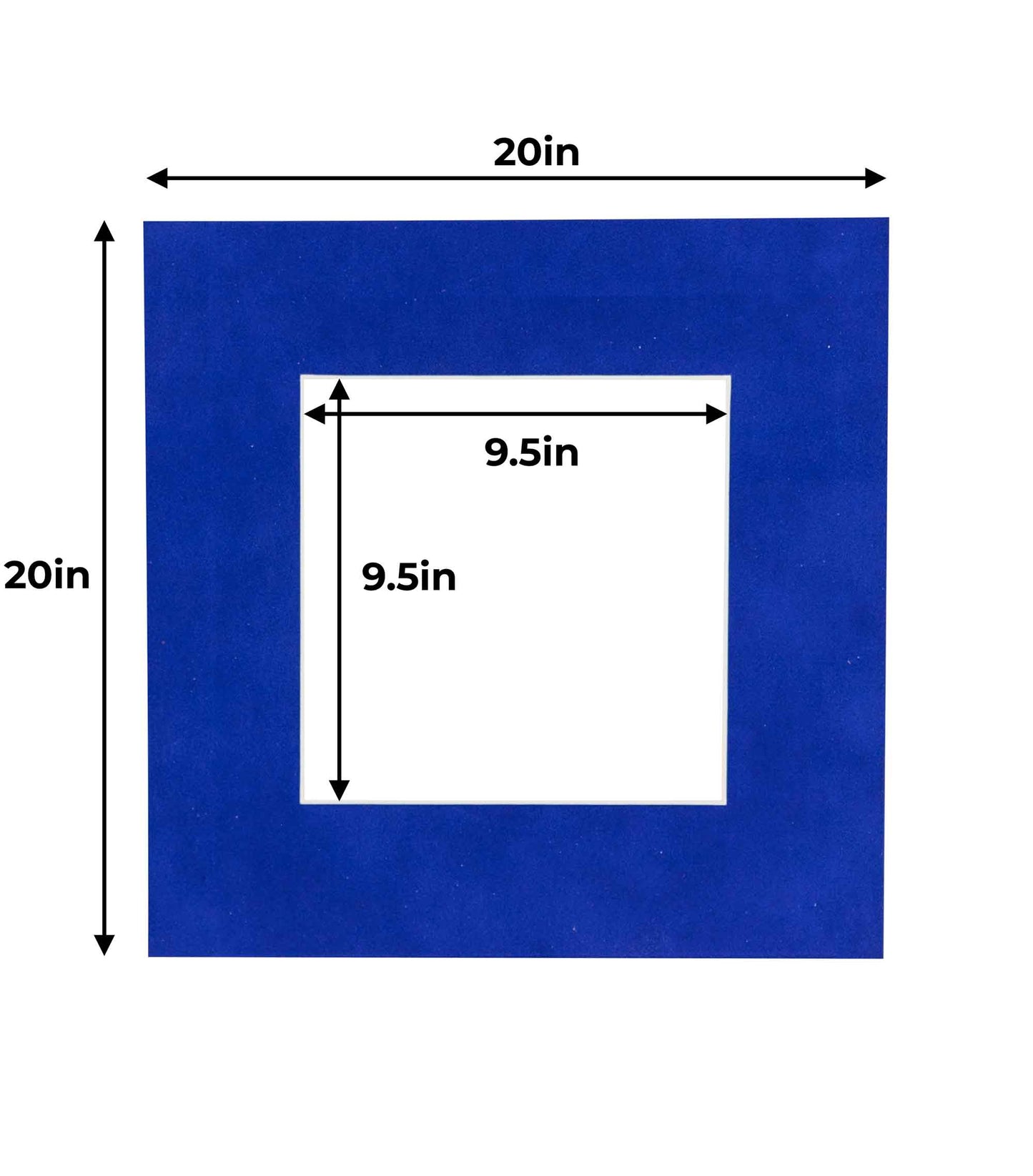 Pack of 10 Royal Blue Suede Precut Acid-Free Matboard Set with Clear Bags & Backings