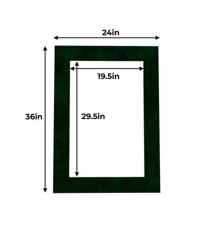 Green Suede Precut Acid-Free Matboard Set with Clear Bag & Backing