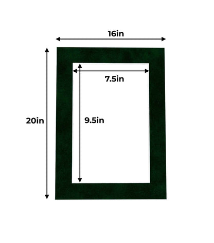 Green Suede Precut Acid-Free Matboard Set with Clear Bag & Backing