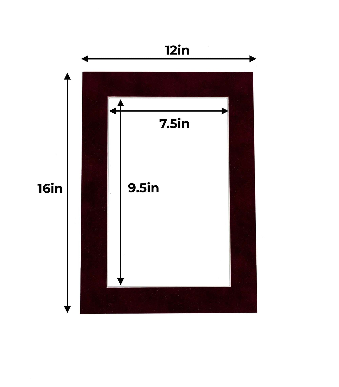 Pack of 25 Dark Red Suede Precut Acid-Free Matboards