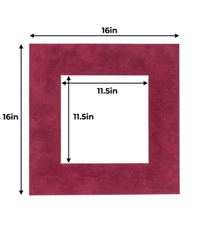 Pack of 25 Dark Red Suede Precut Acid-Free Matboards