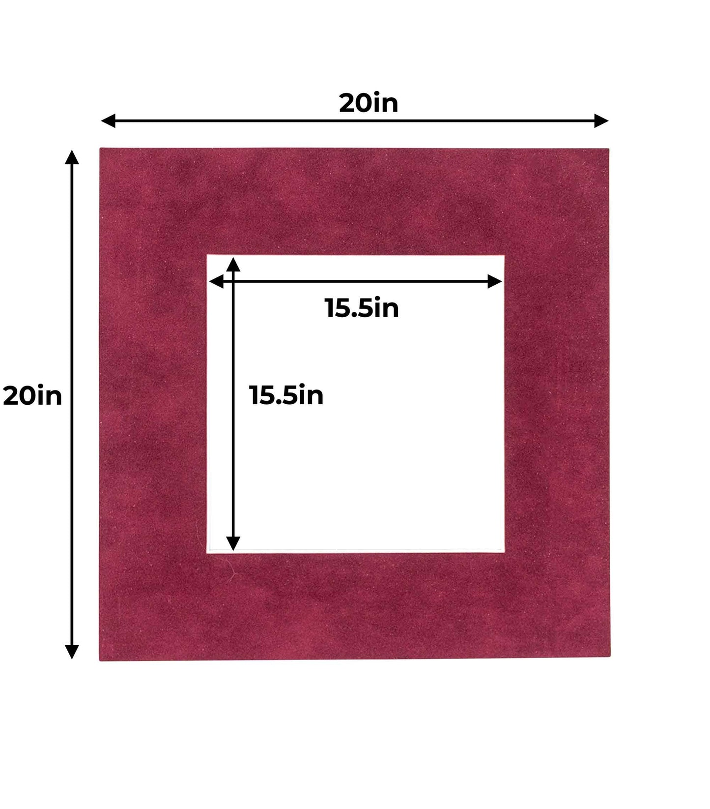 Pack of 25 Dark Red Suede Precut Acid-Free Matboards