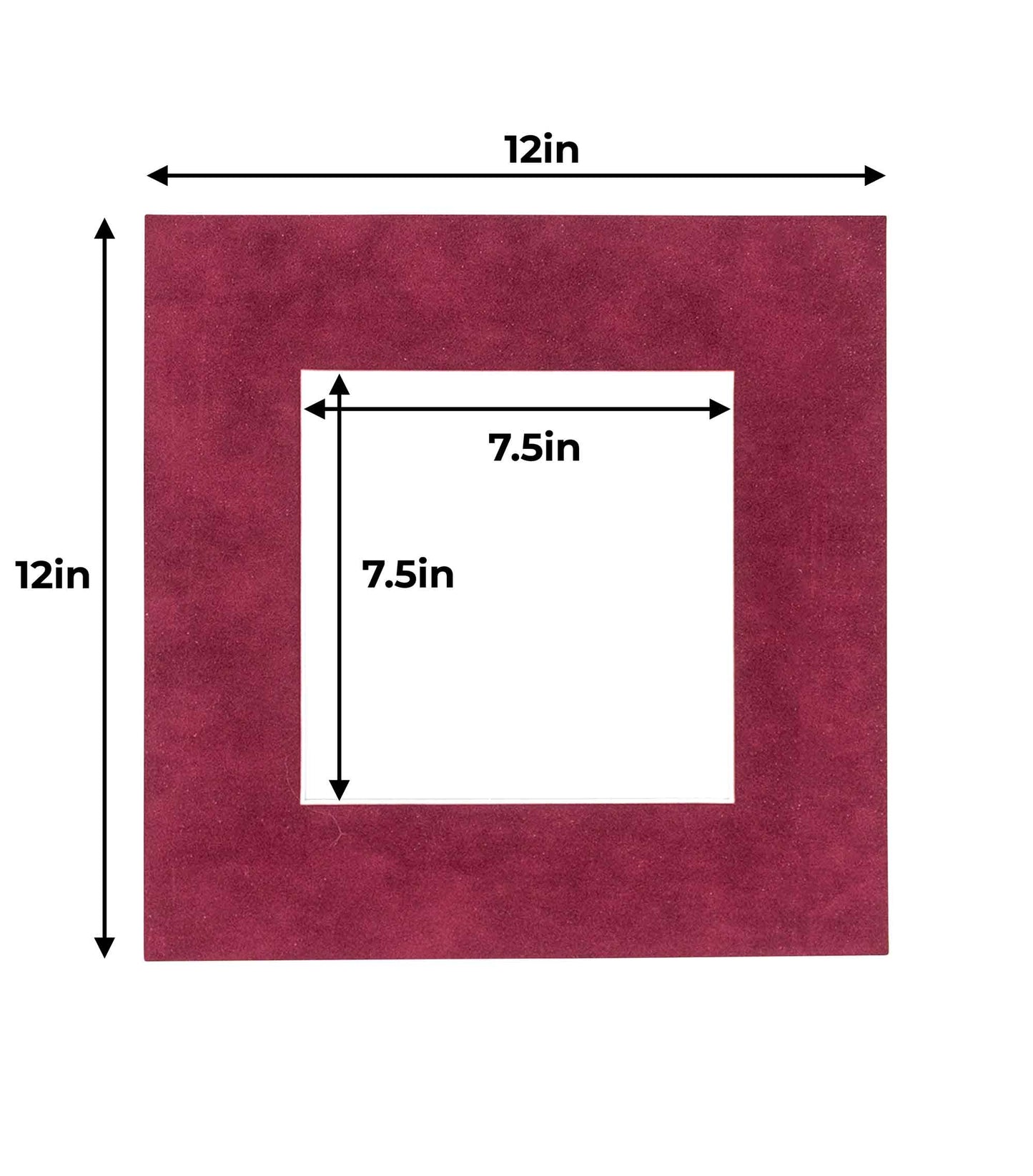 Pack of 25 Dark Red Suede Precut Acid-Free Matboards