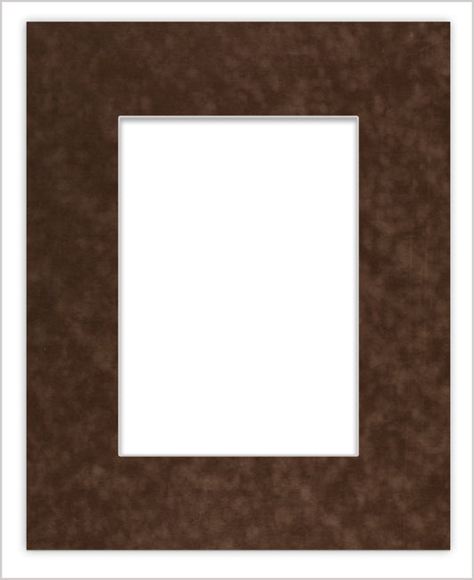 Brown Suede Precut Acid-Free Matboard Set with Clear Bag & Backing