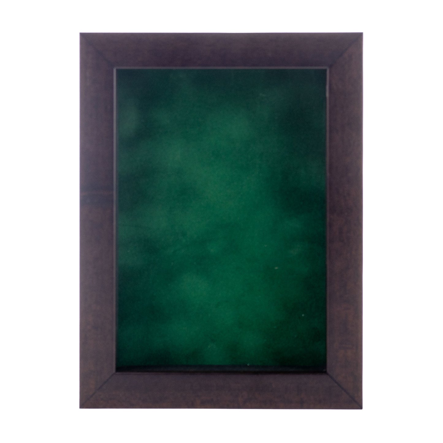 Walnut Shadow Box Frame With Forest Green Acid-Free Suede Backing