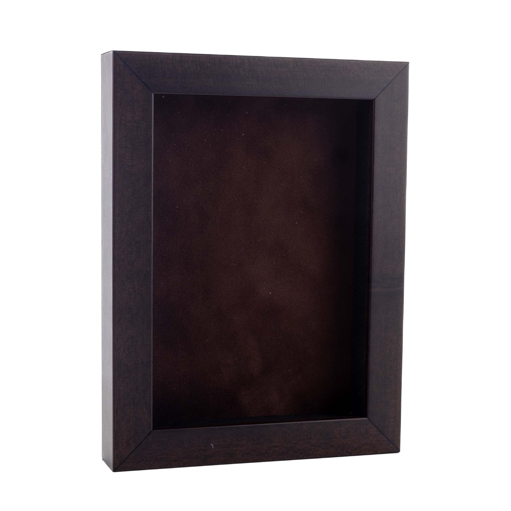 Walnut Shadow Box Frame With Brown Acid-Free Suede Backing – Poster ...