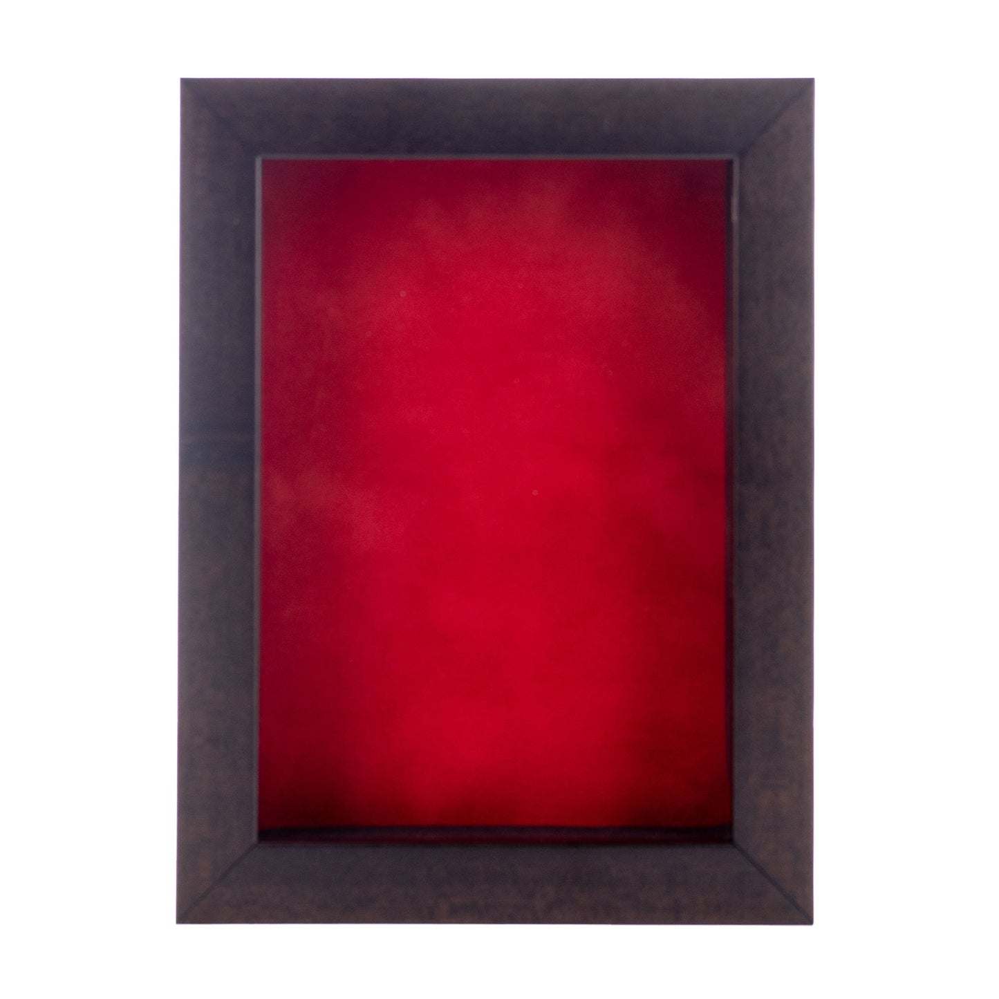 Walnut Shadow Box Frame With Red Acid-Free Suede Backing