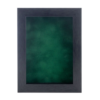 Charcoal Shadow Box Frame With Forest Green Acid-Free Suede Backing