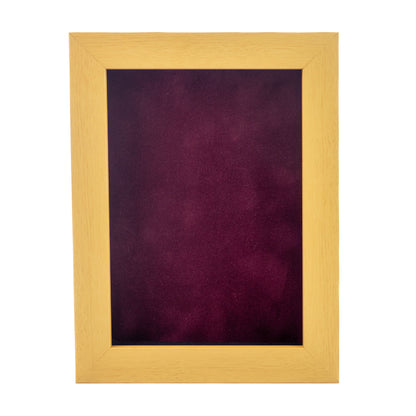 Natural Shadow Box Frame With Dark Berry Acid-Free Suede Backing