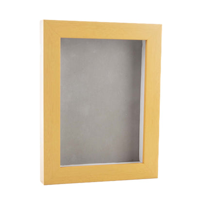 Natural Shadow Box Frame With Light Grey Acid-Free Suede Backing