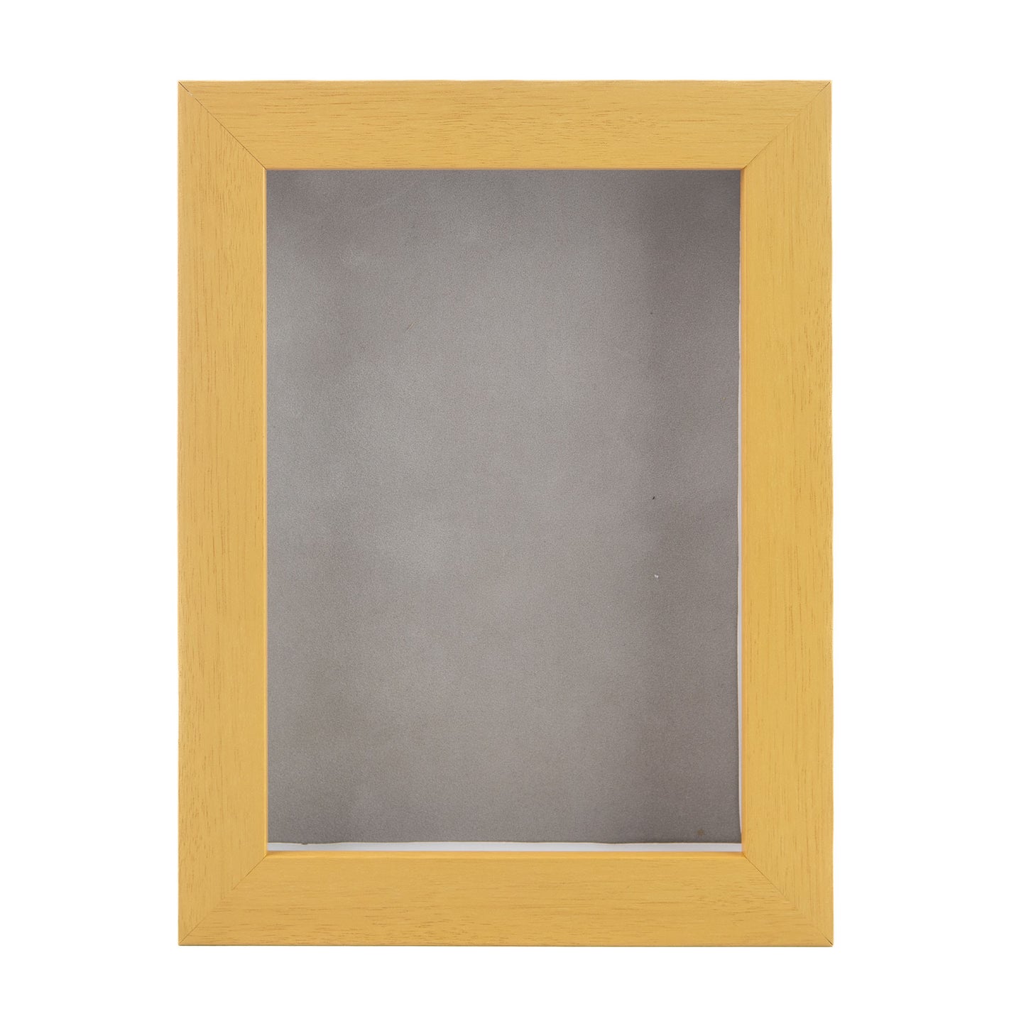Natural Shadow Box Frame With Light Grey Acid-Free Suede Backing