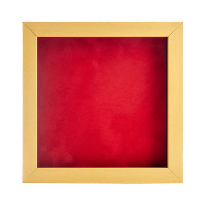 Natural Shadow Box Frame With Red Acid-Free Suede Backing