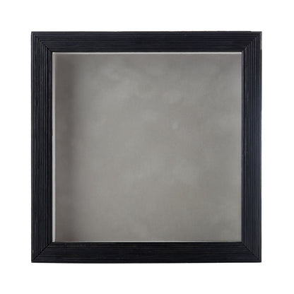 Distressed Black Shadow Box Frame With Light Grey Acid-Free Suede Backing