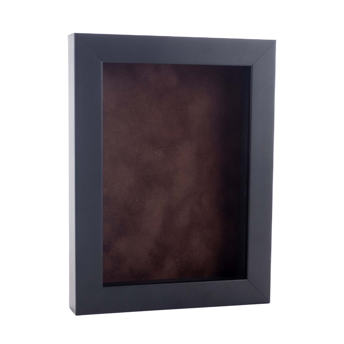 Black Shadow Box Frame With Brown Acid-Free Suede Backing