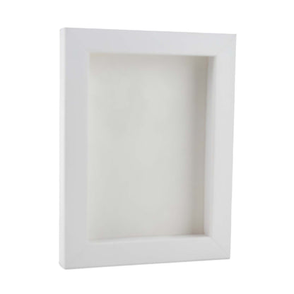 White Shadow Box Frame With White Acid-Free Suede Backing