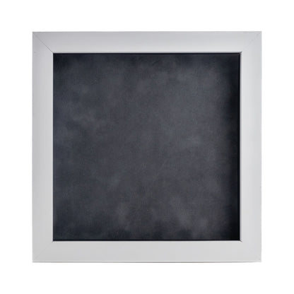 White Shadow Box Frame With Dark Grey Acid-Free Suede Backing