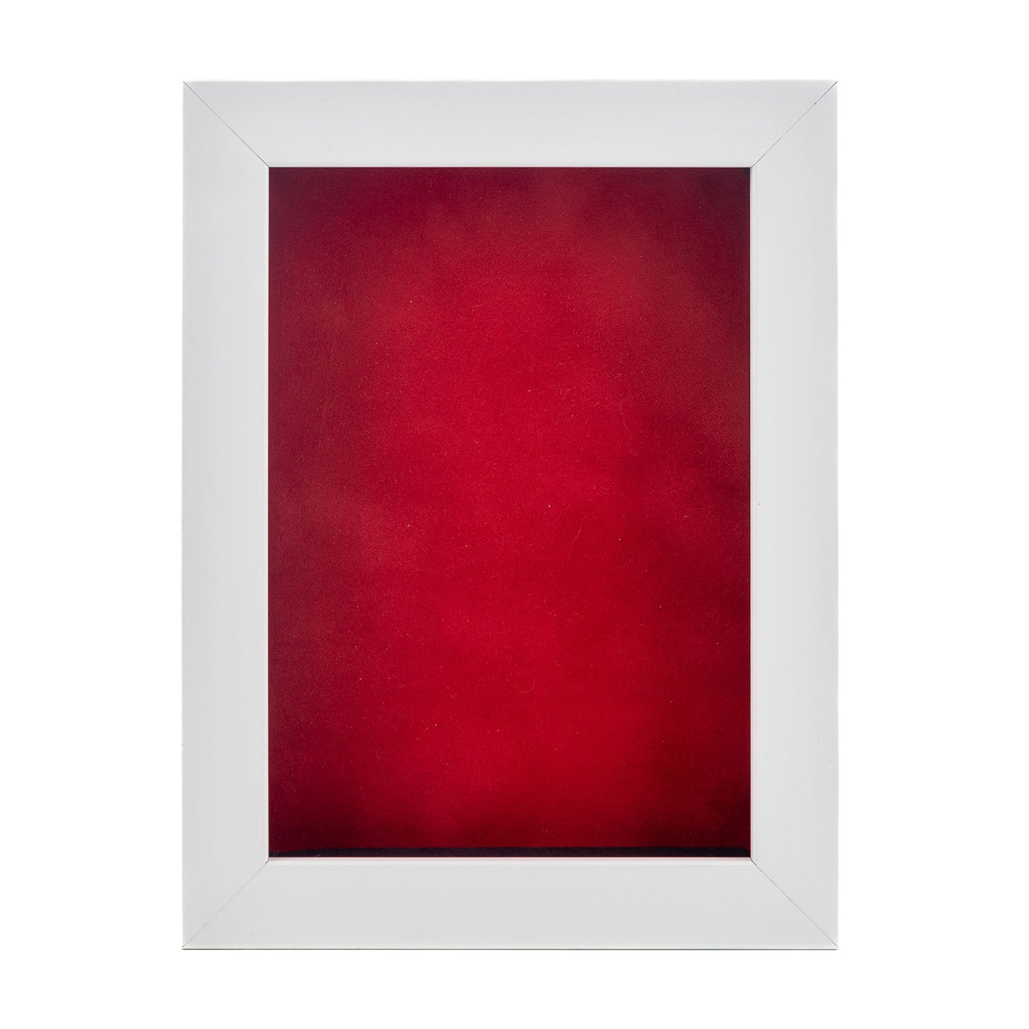 White Shadow Box Frame With Red Acid-Free Suede Backing