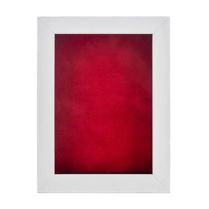 White Shadow Box Frame With Red Acid-Free Suede Backing