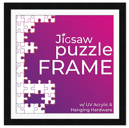 Black Frame With White Mat for Jigsaw Puzzles