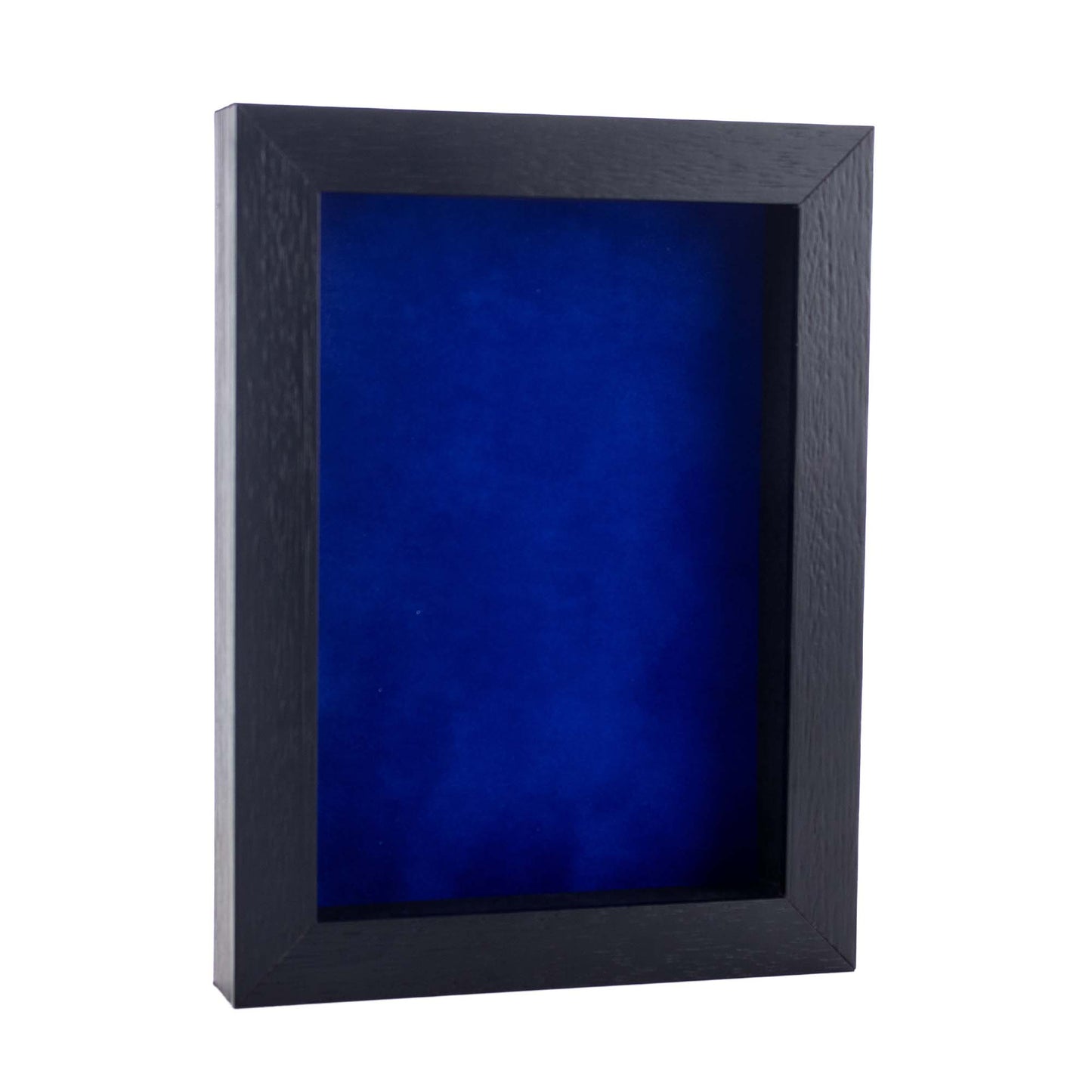 Textured Black Shadow Box Frame With Royal Blue Acid-Free Suede Backing