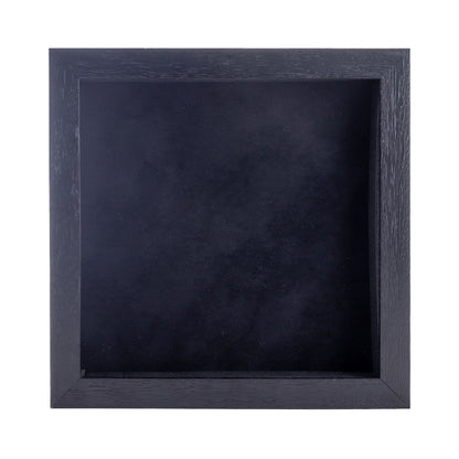 Textured Black Shadow Box Frame With Black Acid-Free Suede Backing